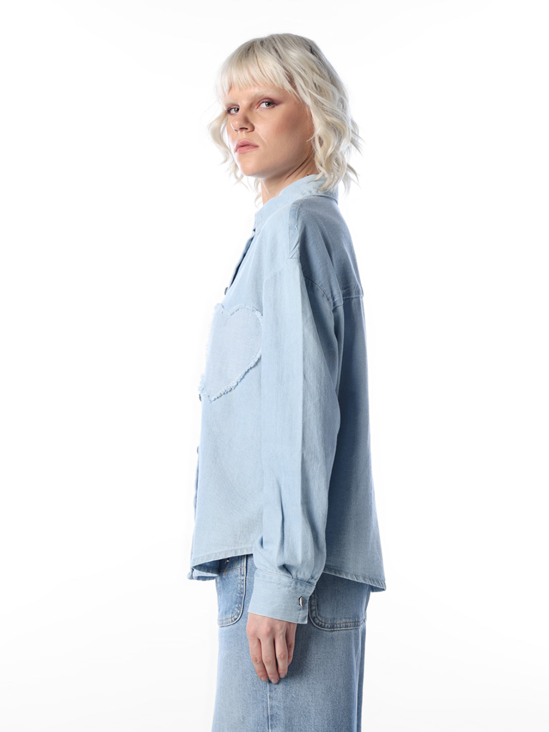 Light Blue Applique Detail Shirt