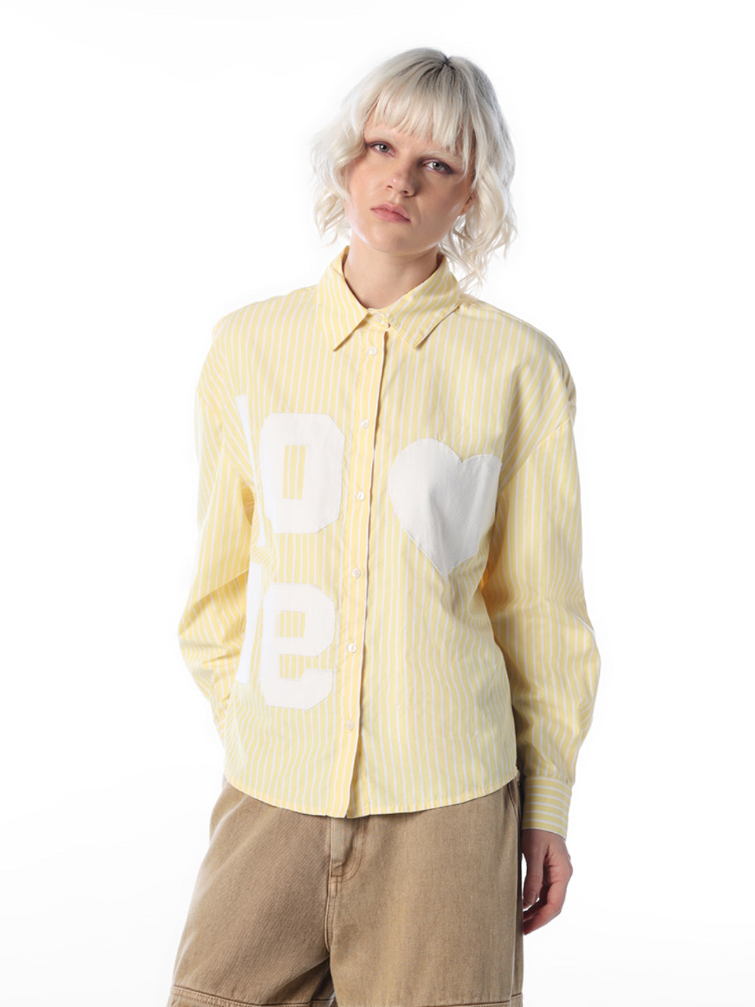 Yellow Striped Regular Fit Shirt