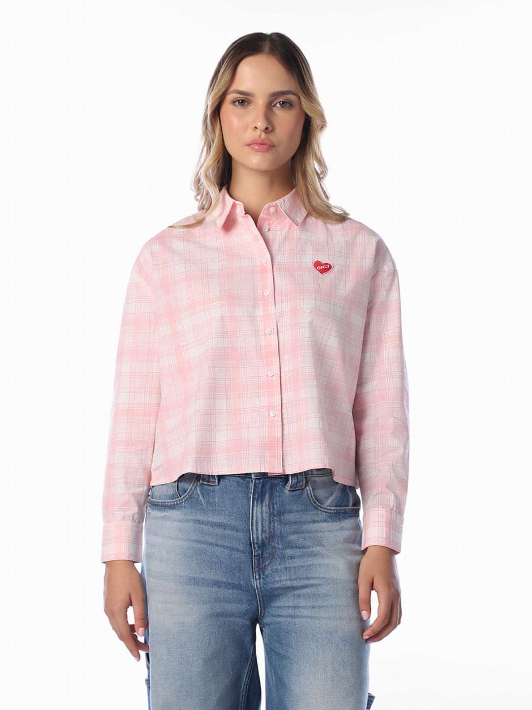Pink Check Cotton Shirt