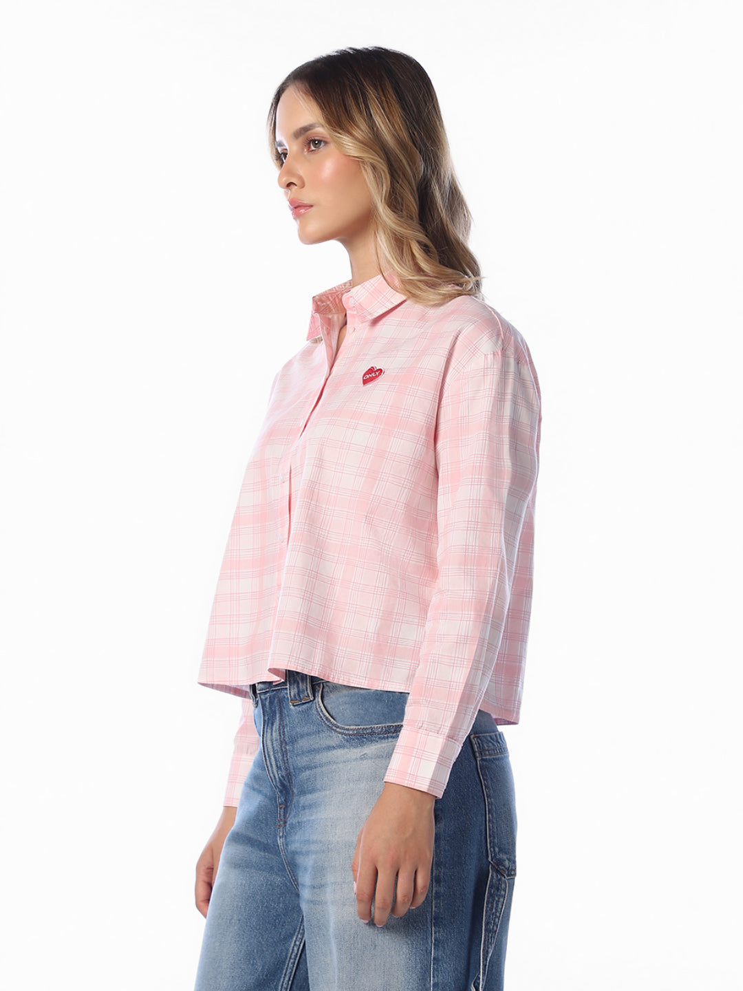 Pink Check Cotton Shirt