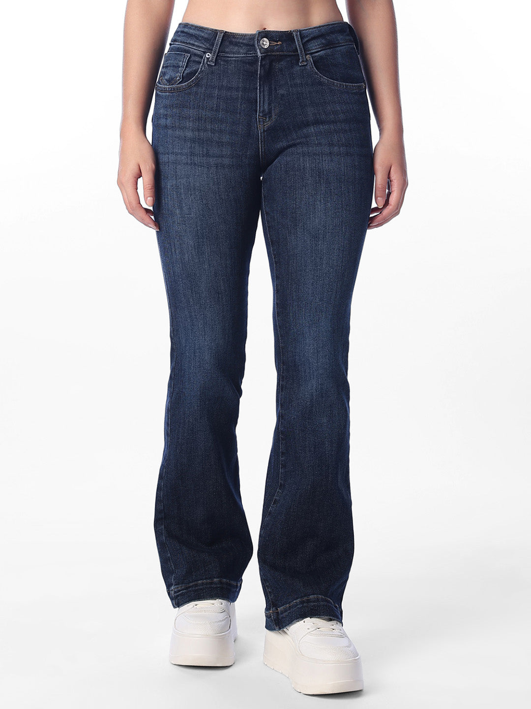 Dark Blue Flared Push up Jeans