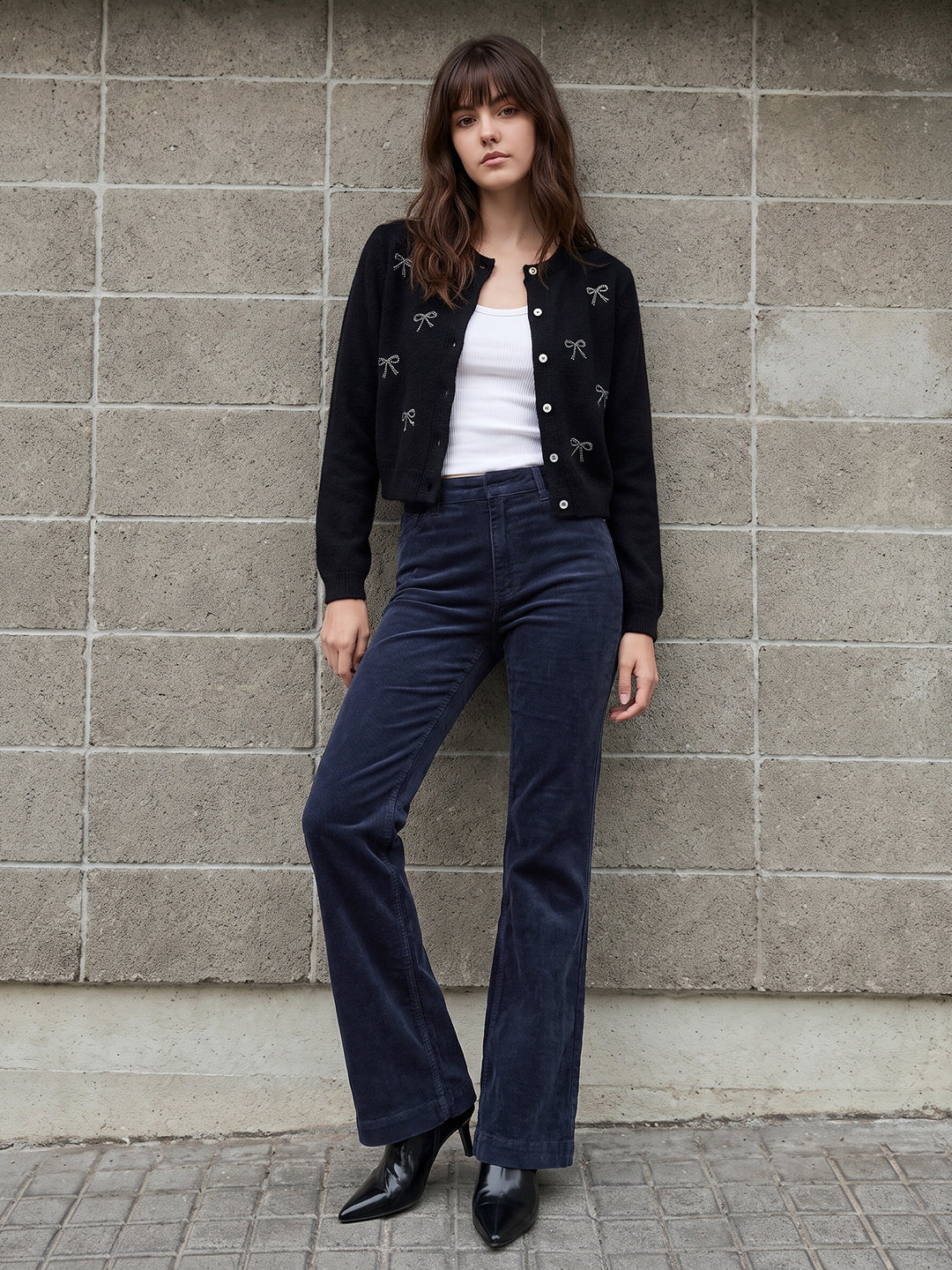 Navy Blue Bootcut Pants