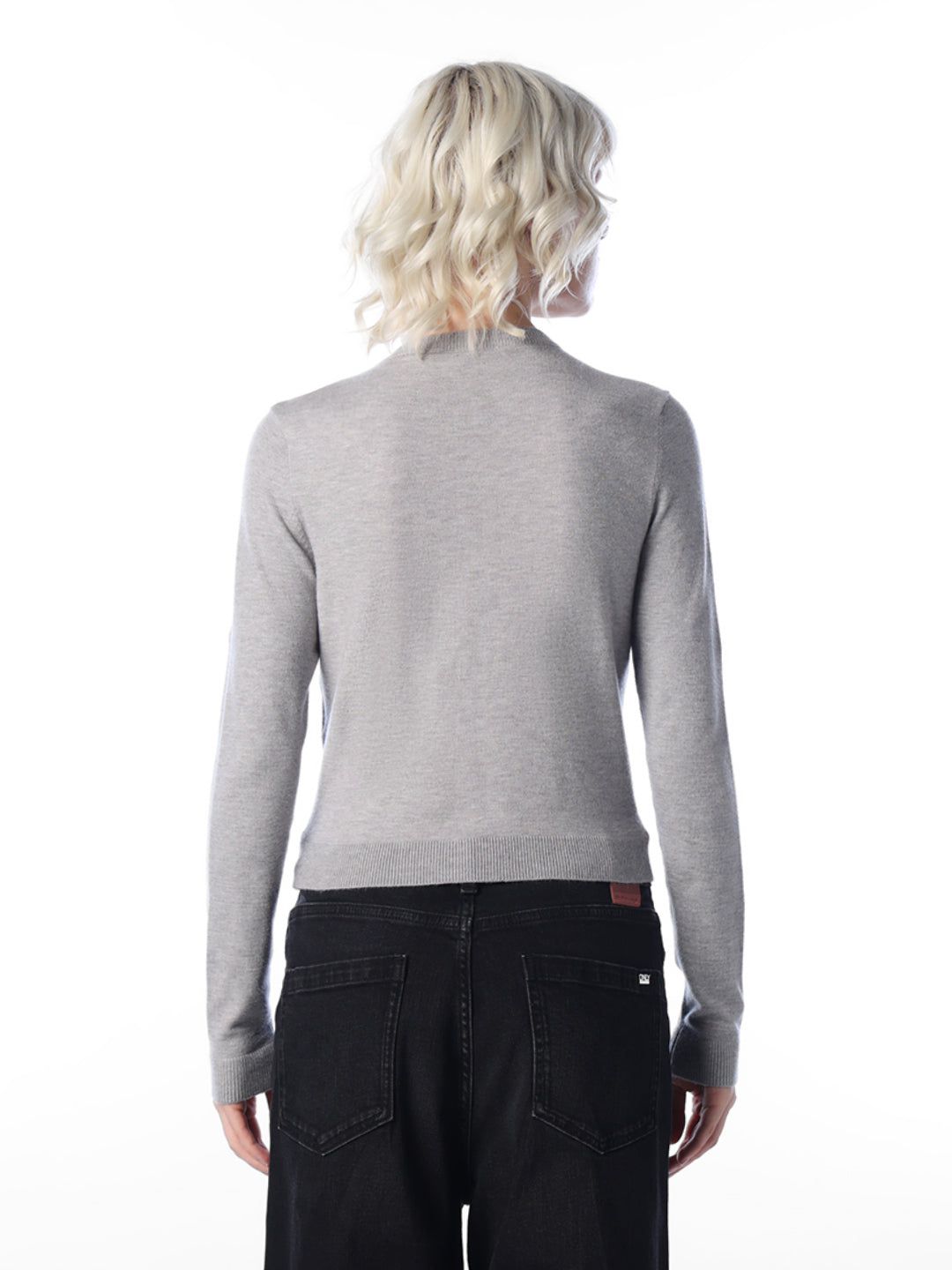 Grey Embroidered Cardigan