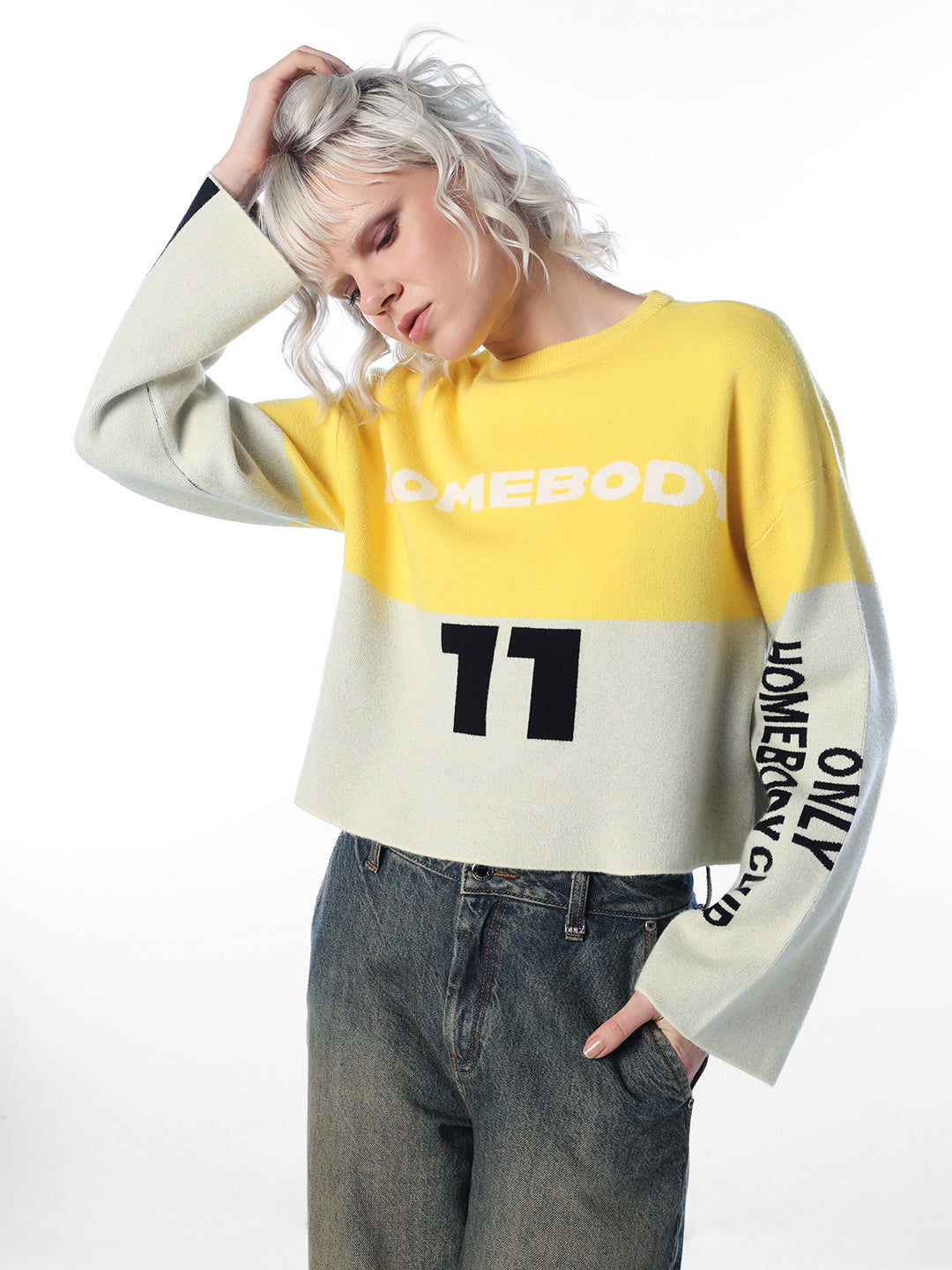 Graphic Printed Knitted Pullover