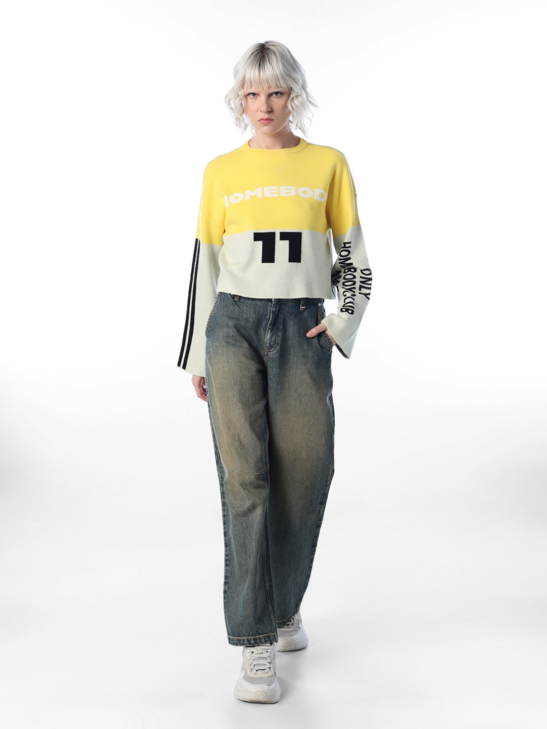 Graphic Printed Knitted Pullover