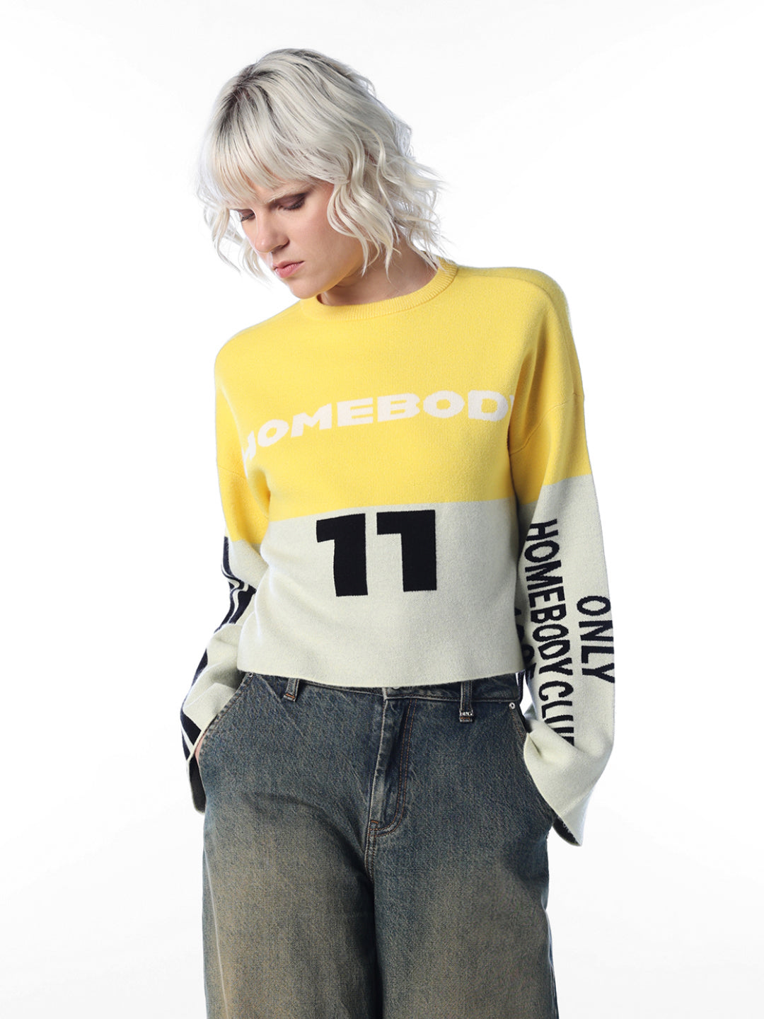 Graphic Printed Knitted Pullover