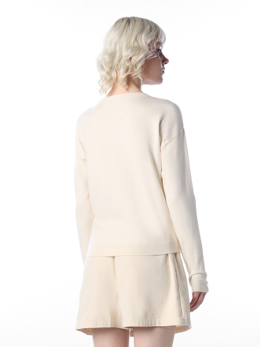 Cream Embroidered Pullover