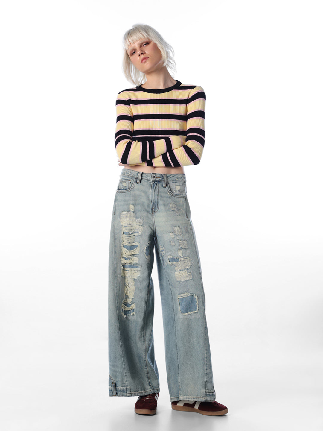 Striped Cropped Pullover
