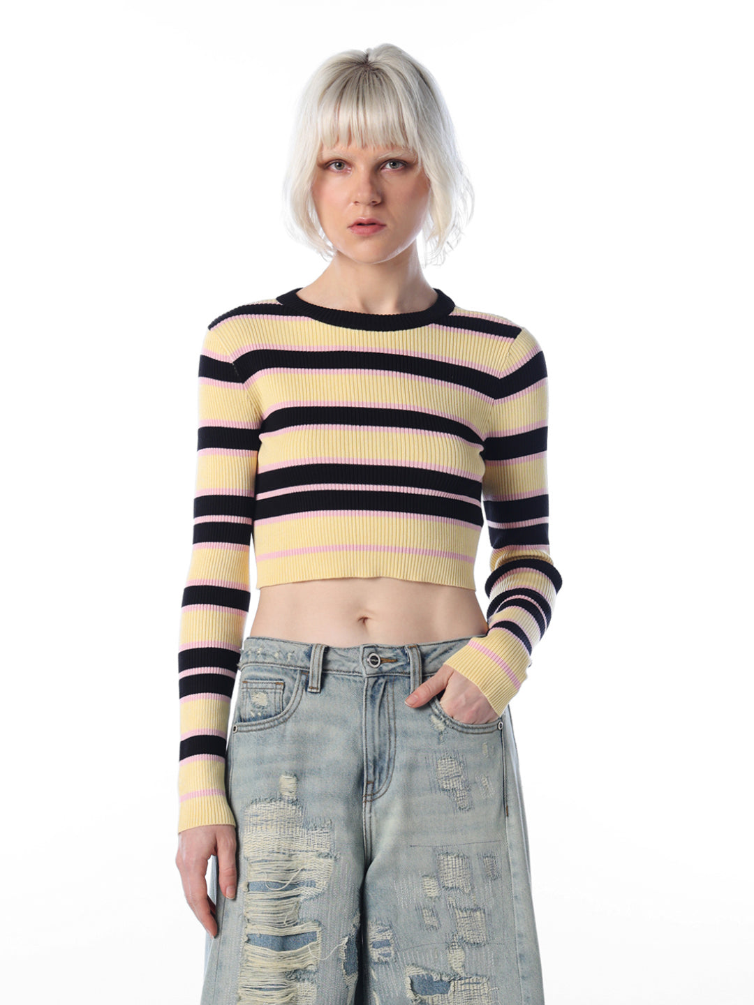 Striped Cropped Pullover