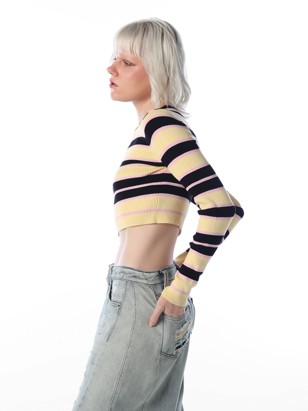 Striped Cropped Pullover