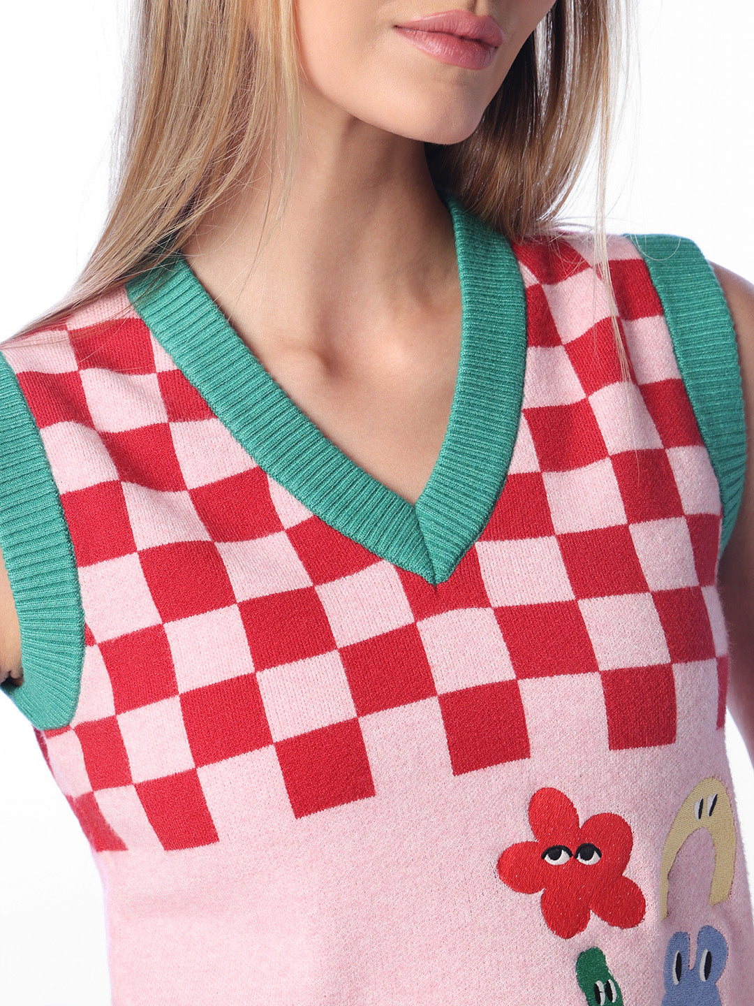 Pink Printed Knit Top