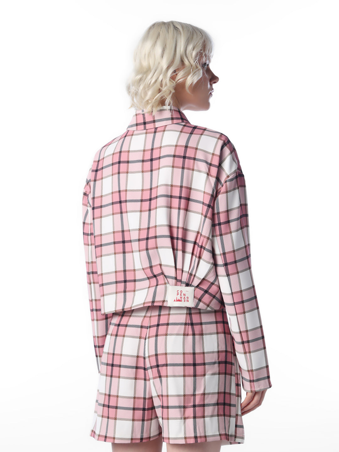Pink Cropped Check Shirt