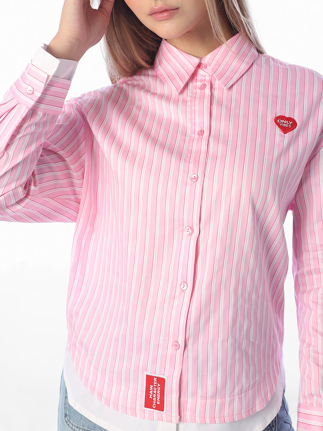Pink Striped Cotton Shirt