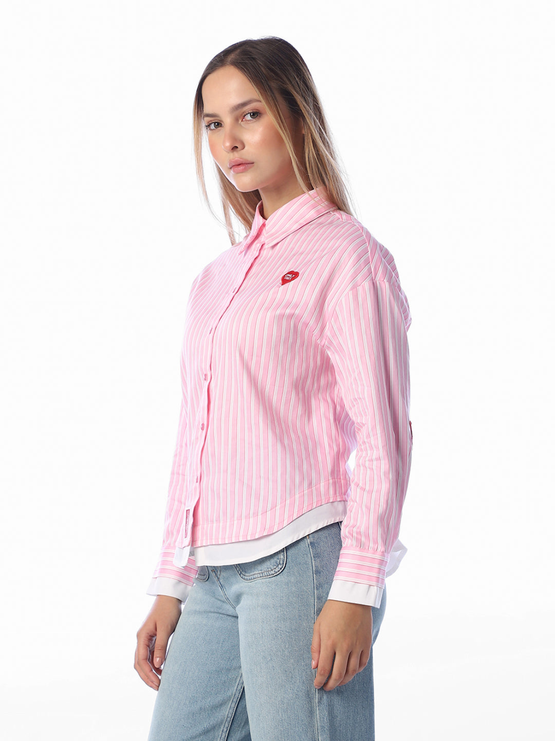 Pink Striped Cotton Shirt