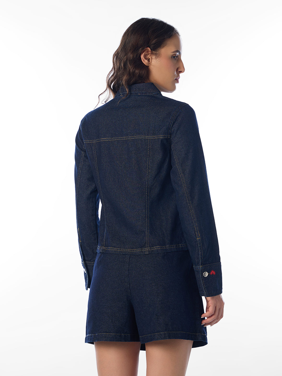 Dark Blue Zip-Up Shacket