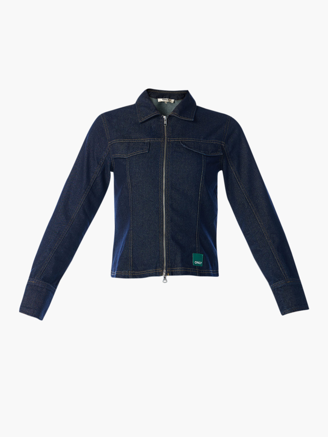 Dark Blue Zip-Up Shacket