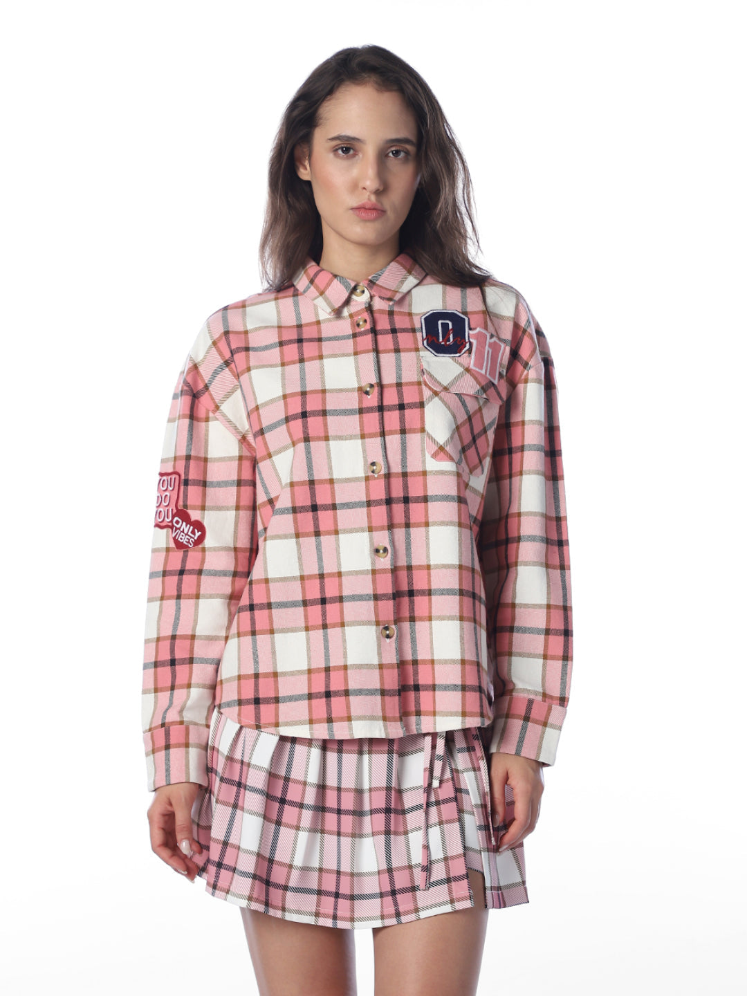 Check Badge Detail Shirt