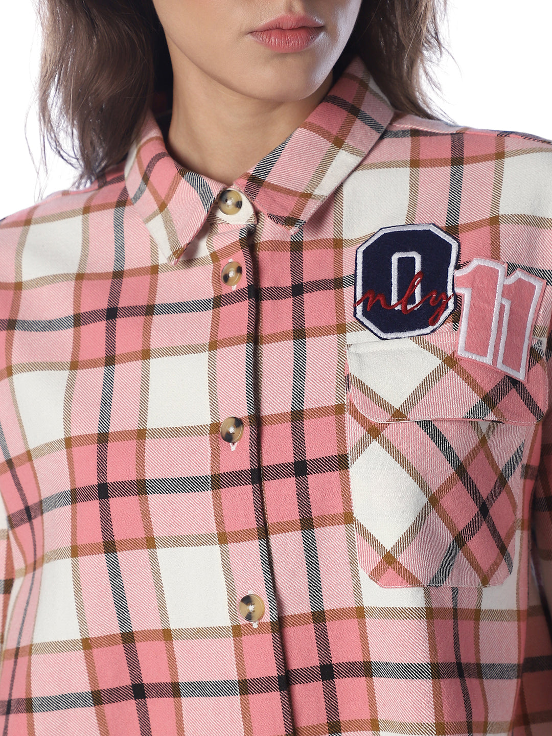 Check Badge Detail Shirt