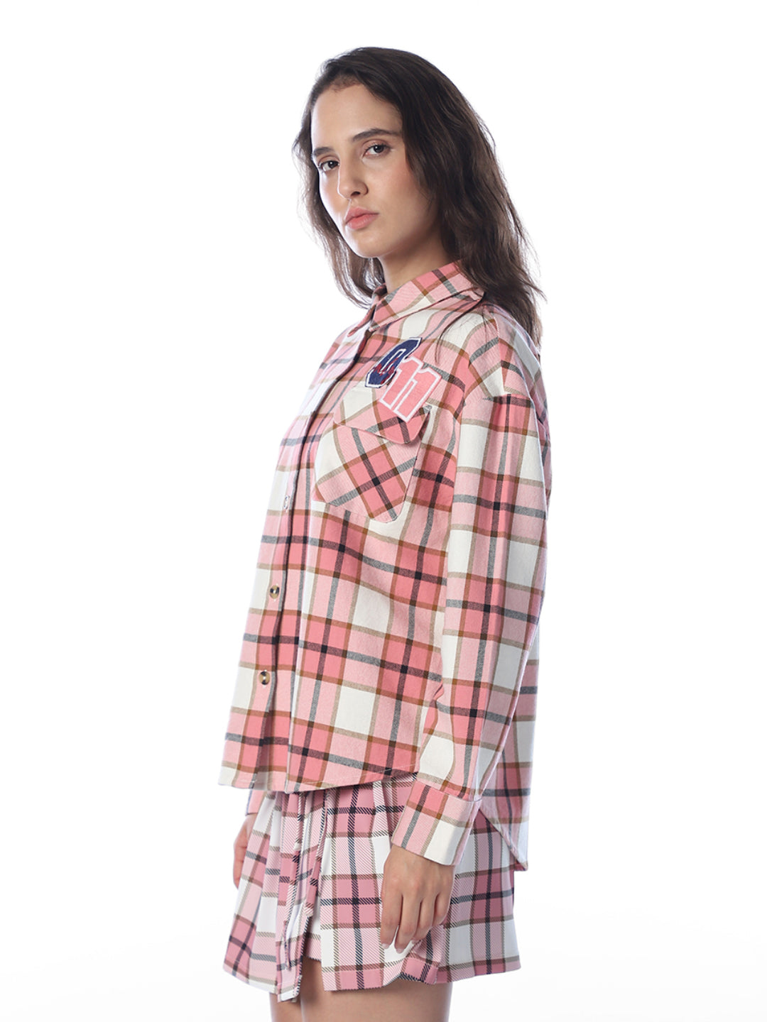 Check Badge Detail Shirt
