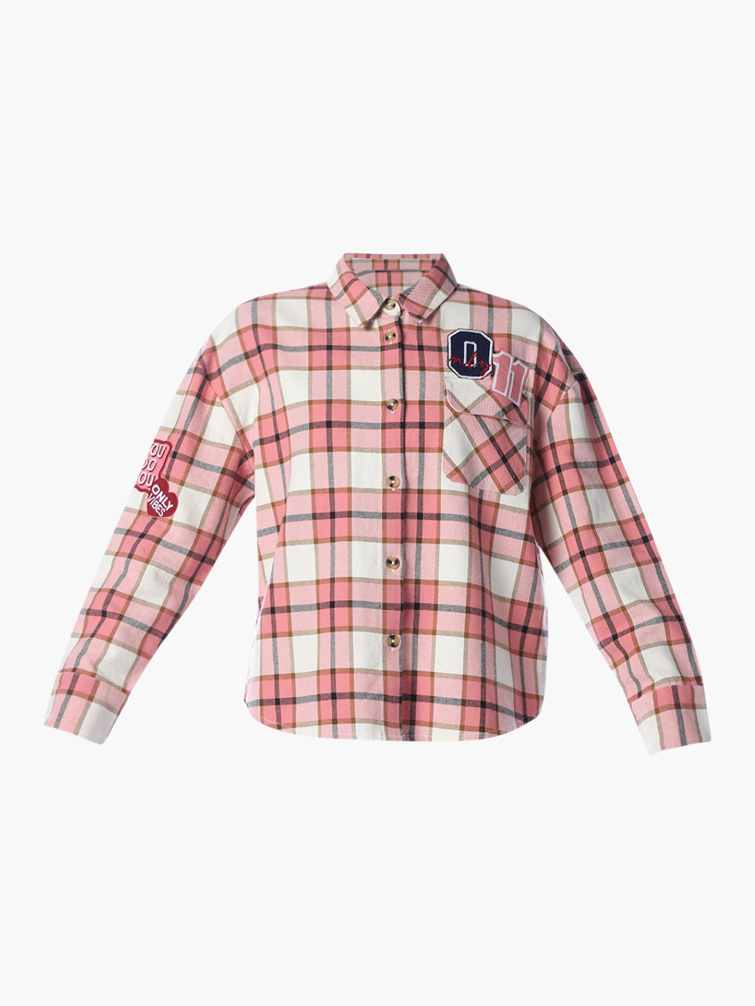Check Badge Detail Shirt