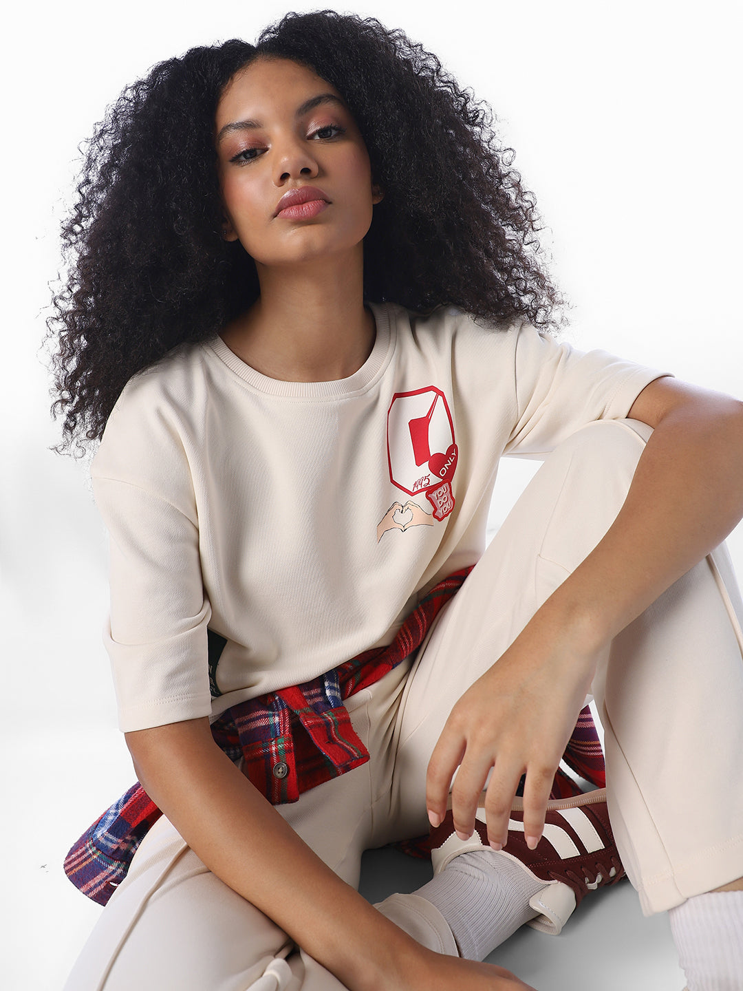 Printed Cropped Sweatshirt