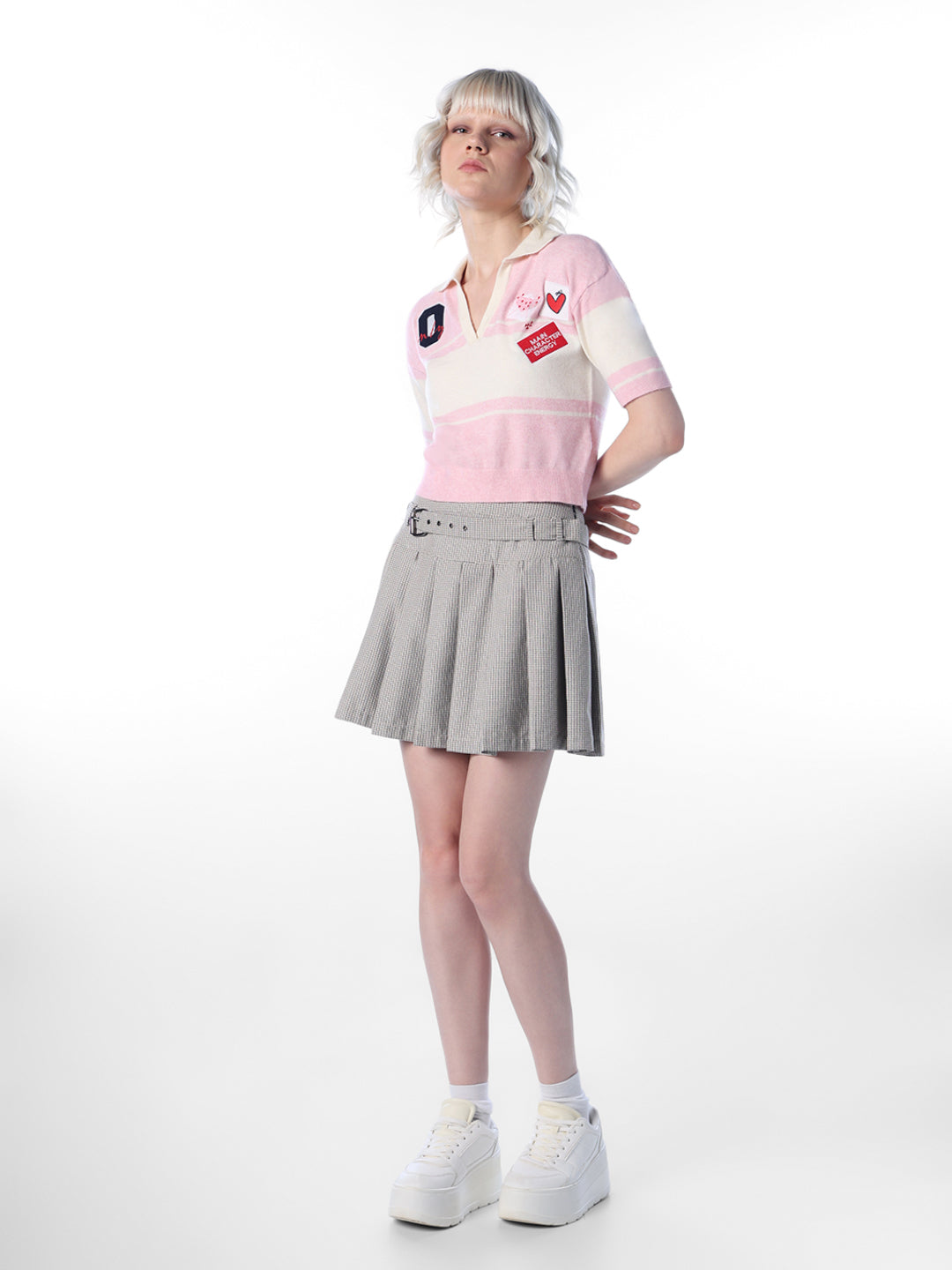 Pink Colourblocked Polo