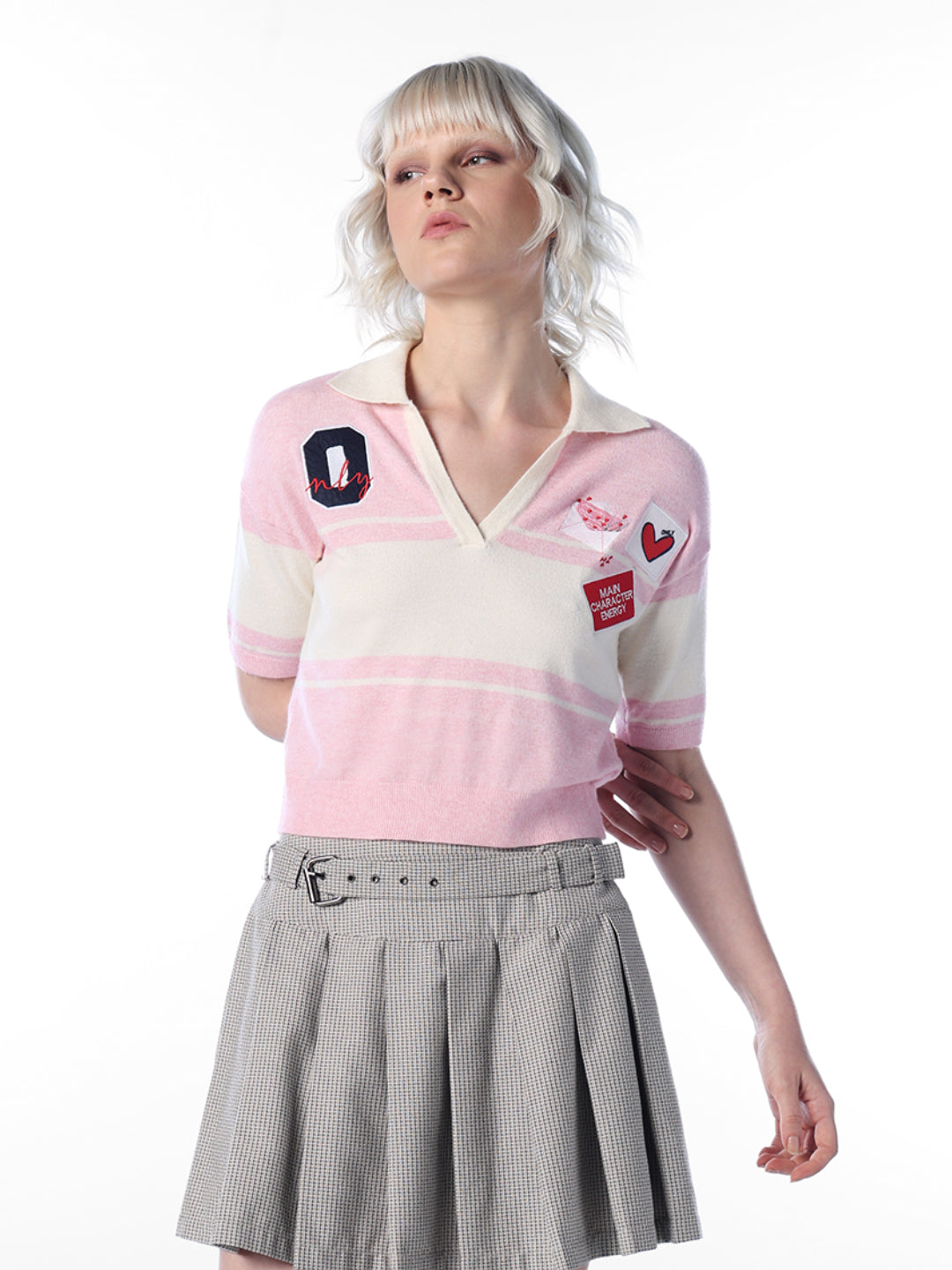 Pink Colourblocked Polo