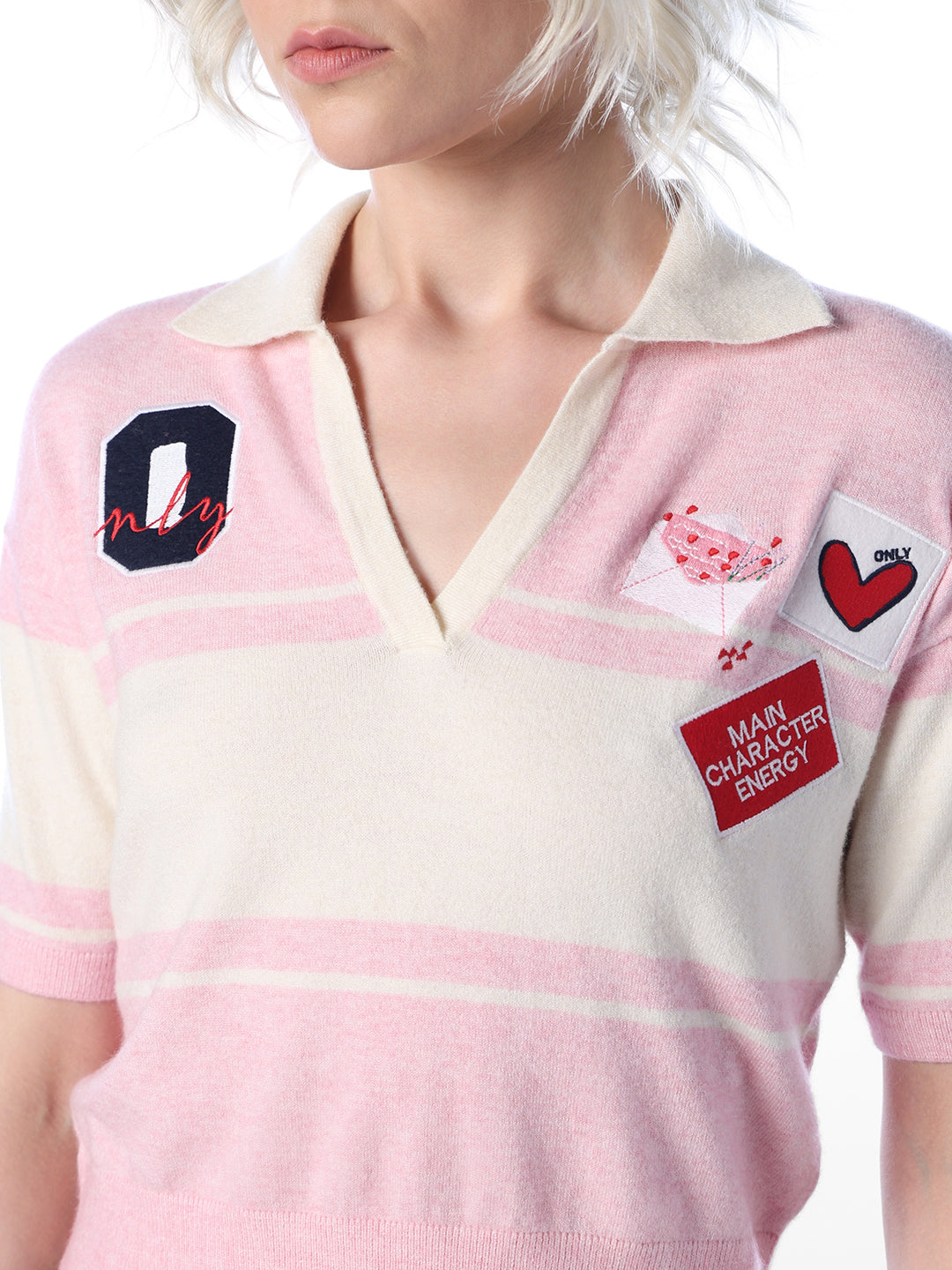Pink Colourblocked Polo