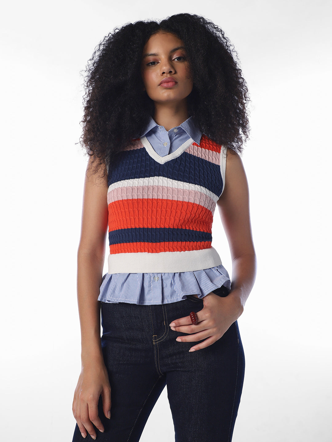 Textured Cable Knit Top