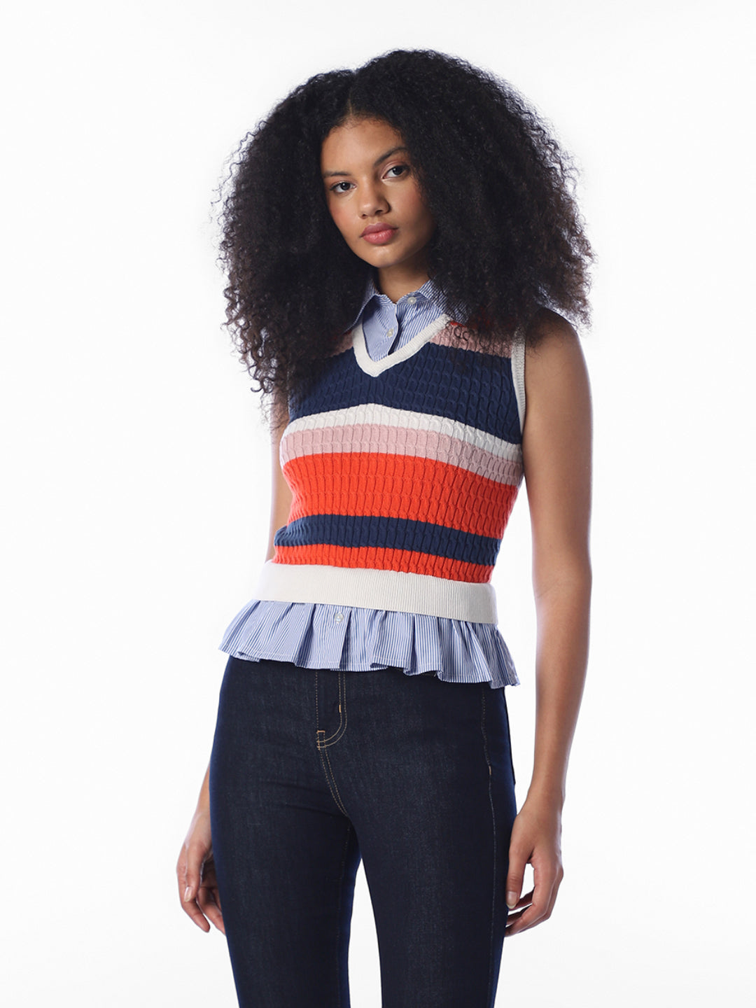 Textured Cable Knit Top