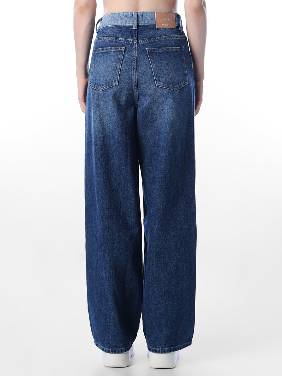 Dark Blue High Rise Wide Leg Jeans