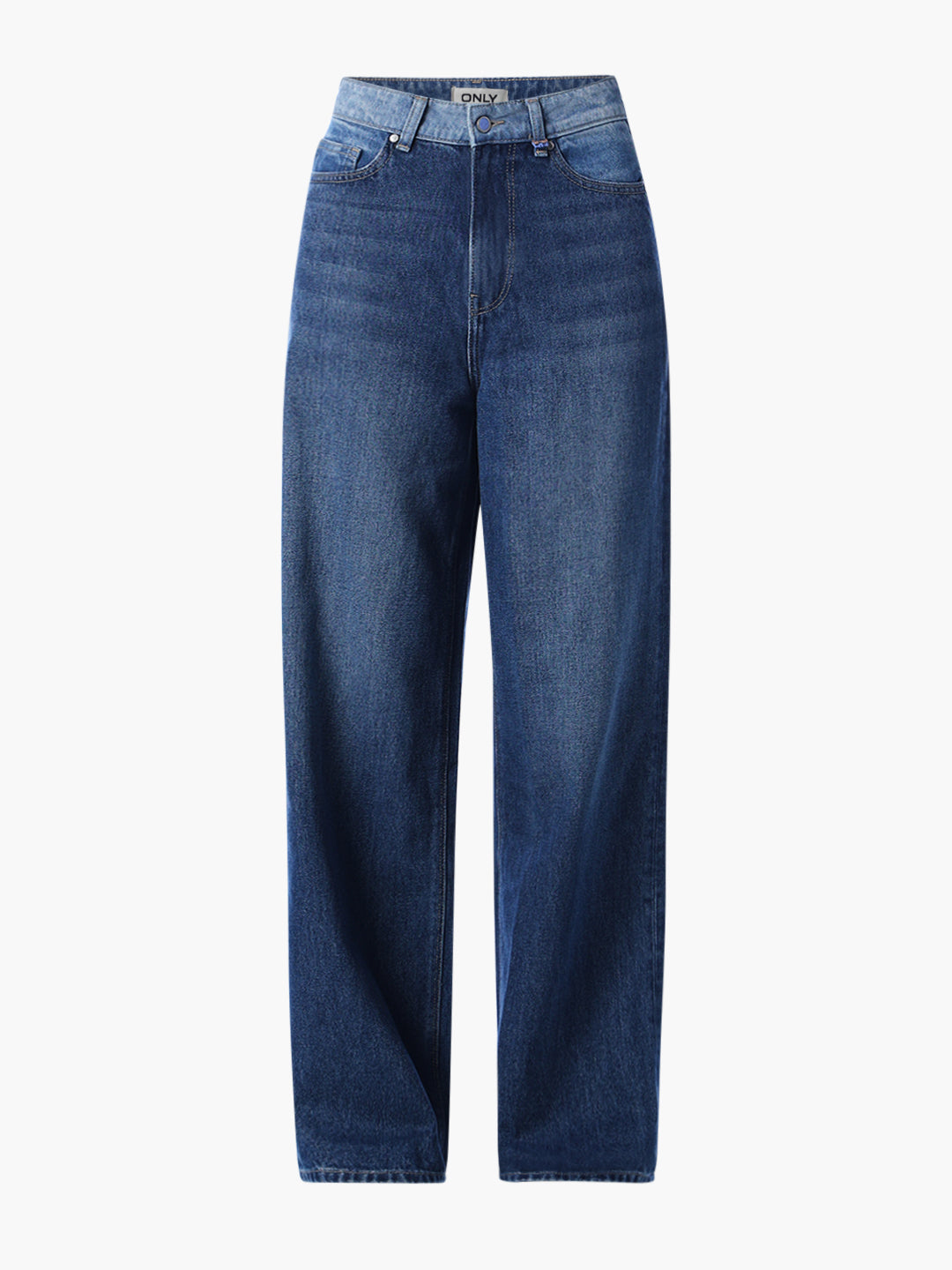 Dark Blue High Rise Wide Leg Jeans