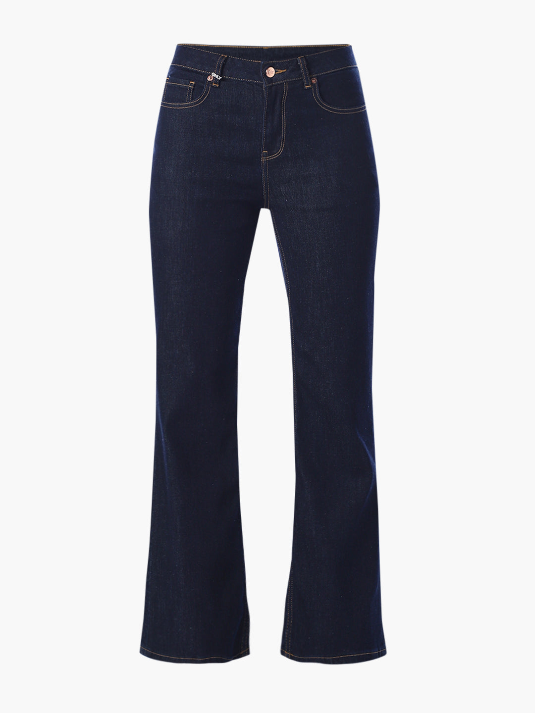 Dark Blue Mid Rise Flared Jeans