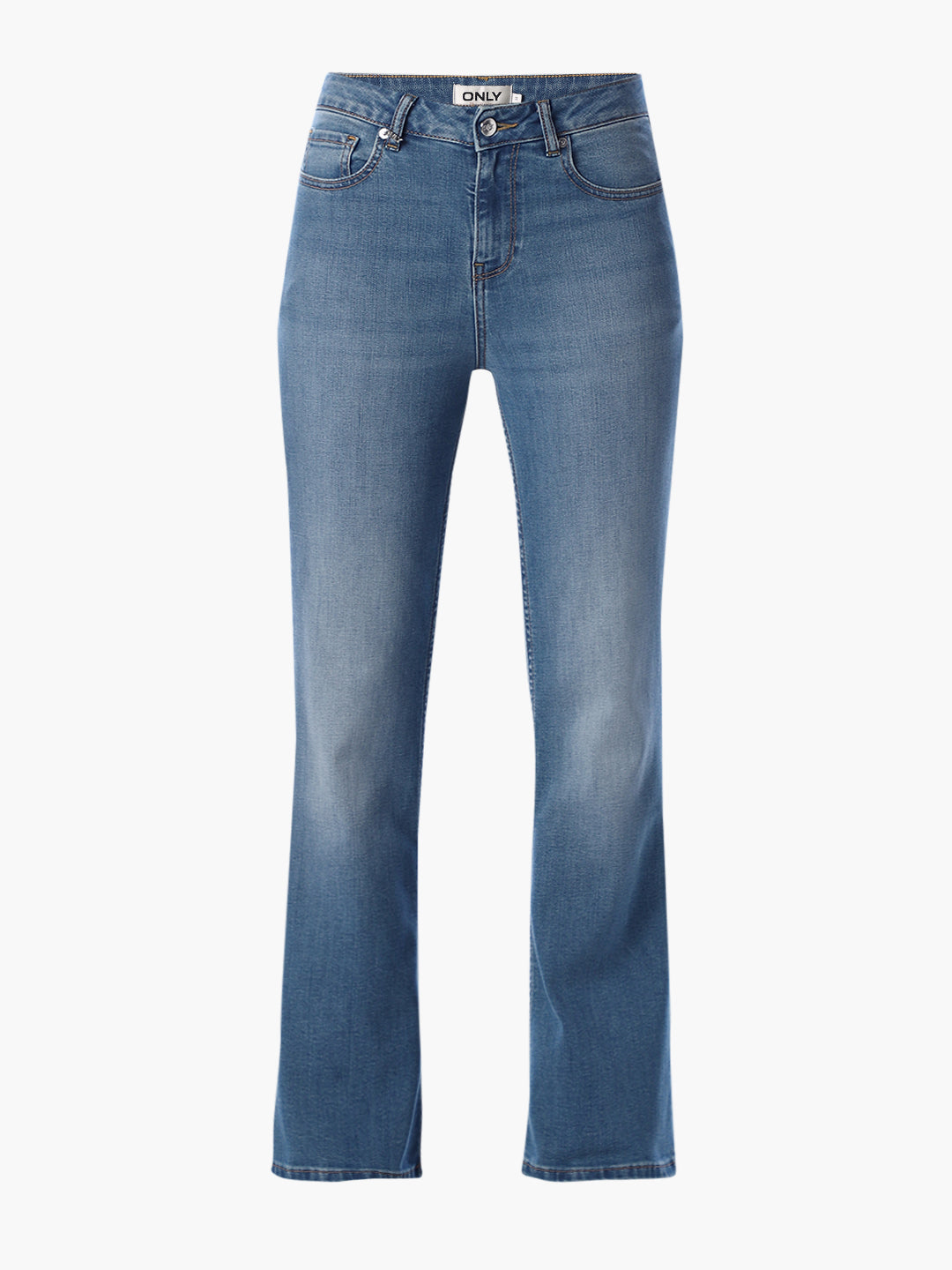 Blue Mid Rise Flared Jeans