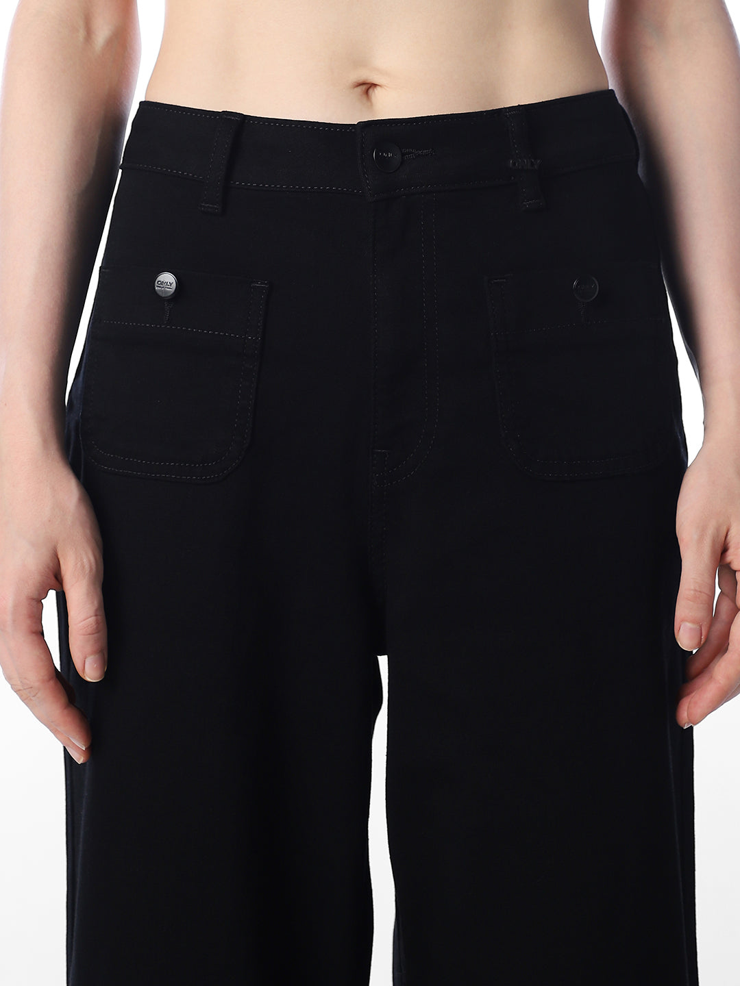 Black High Rise Wide Leg Jeans