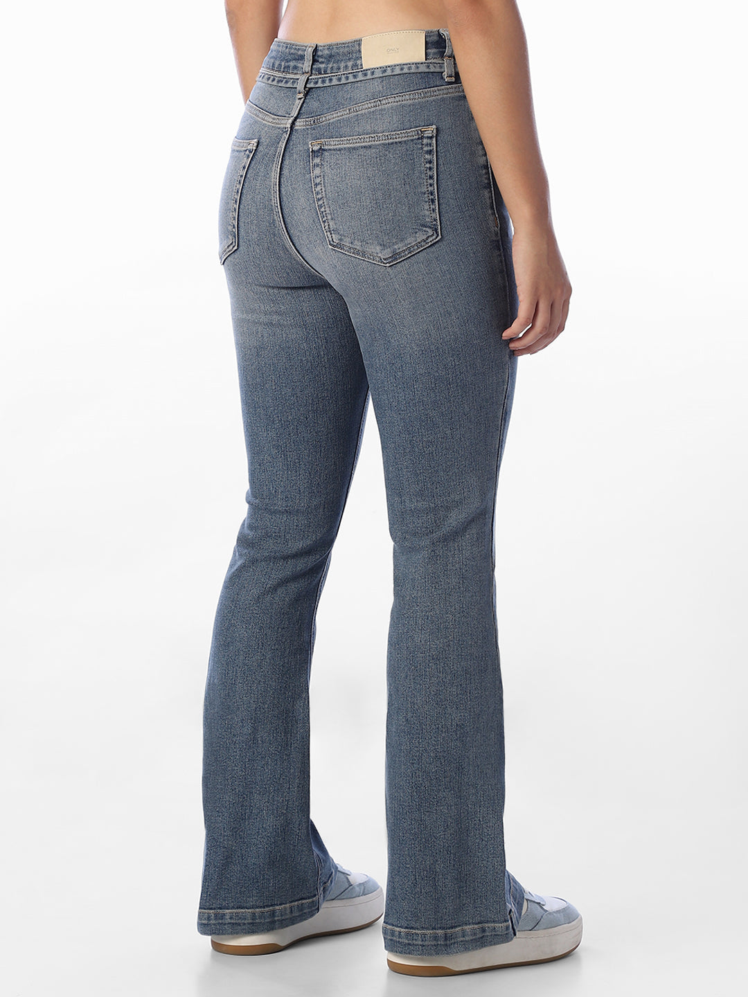 Blue Flora Flared Jeans