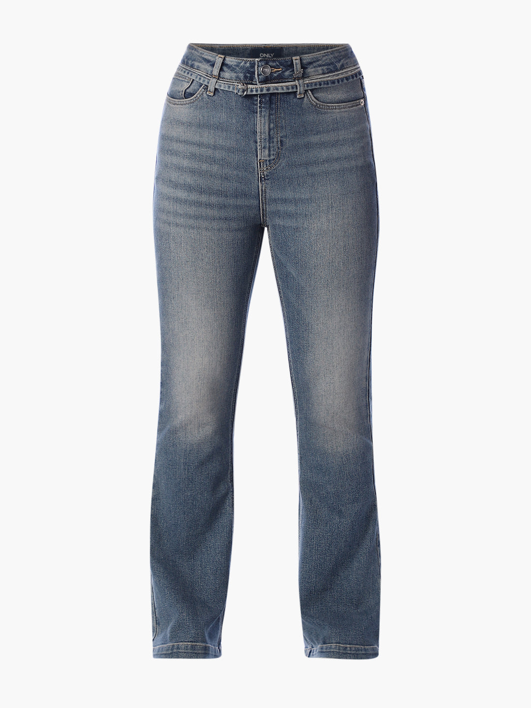 Blue Flora Flared Jeans
