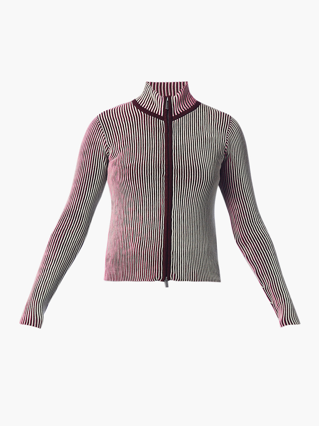 Brown High Neck Cardigan