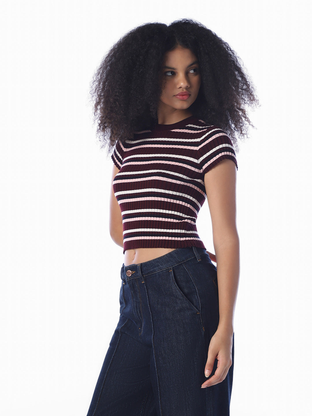 Striped Ribbed Knit Top