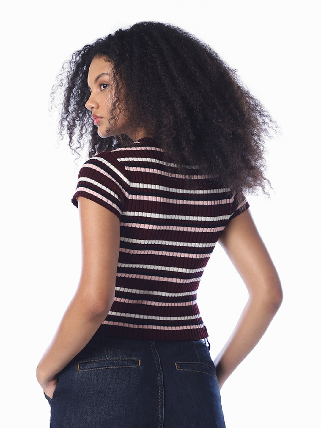 Striped Ribbed Knit Top