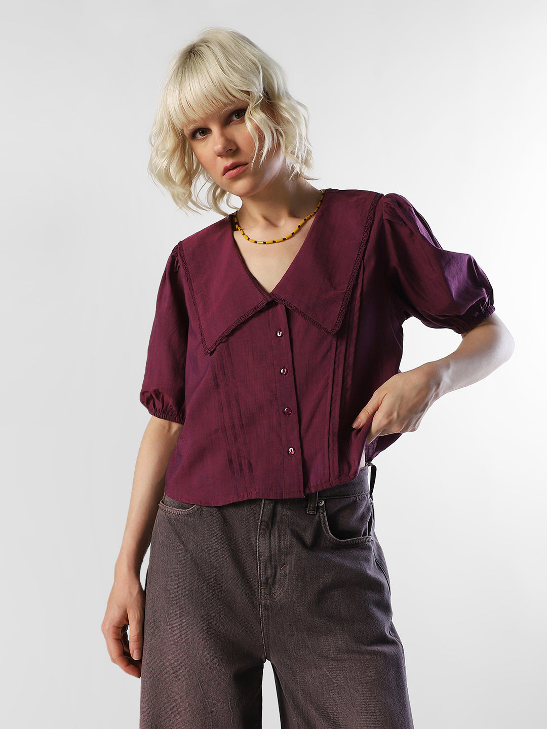 Maroon Cotton Shirt