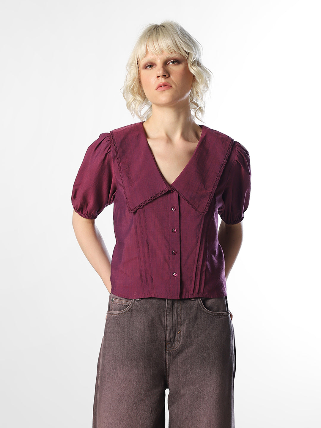 Maroon Cotton Shirt