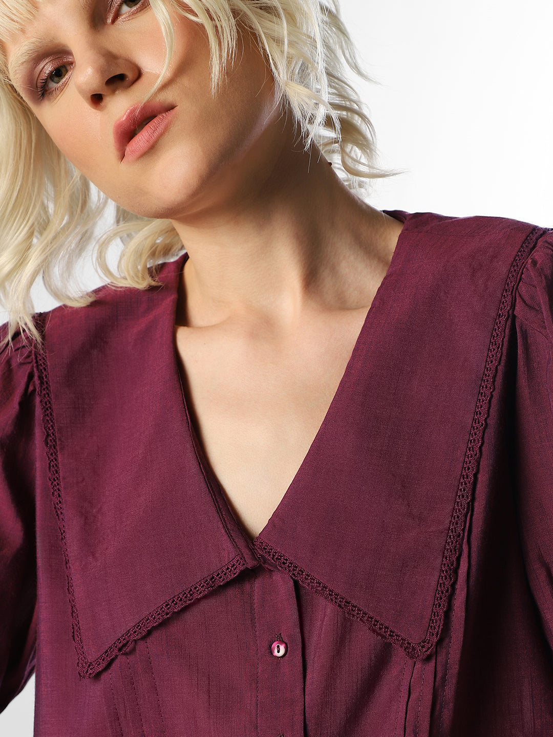 Maroon Cotton Shirt
