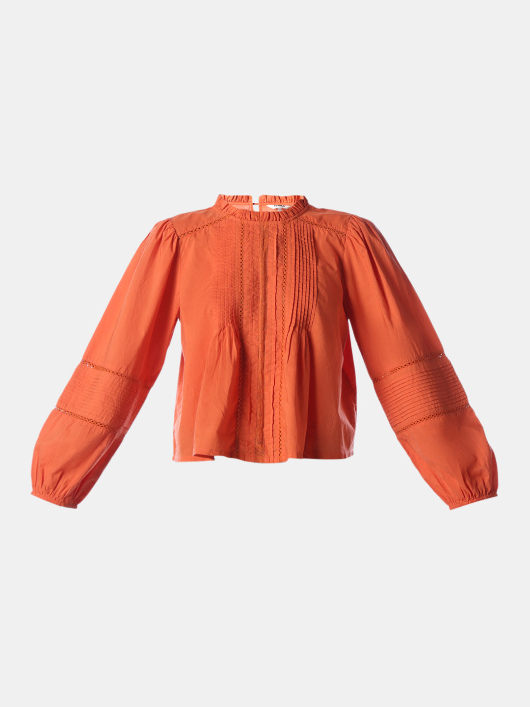 Orange Pintuck Top