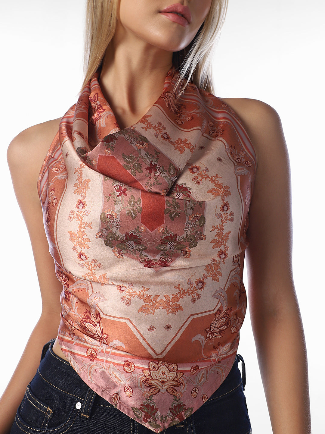 Printed Scarf Top