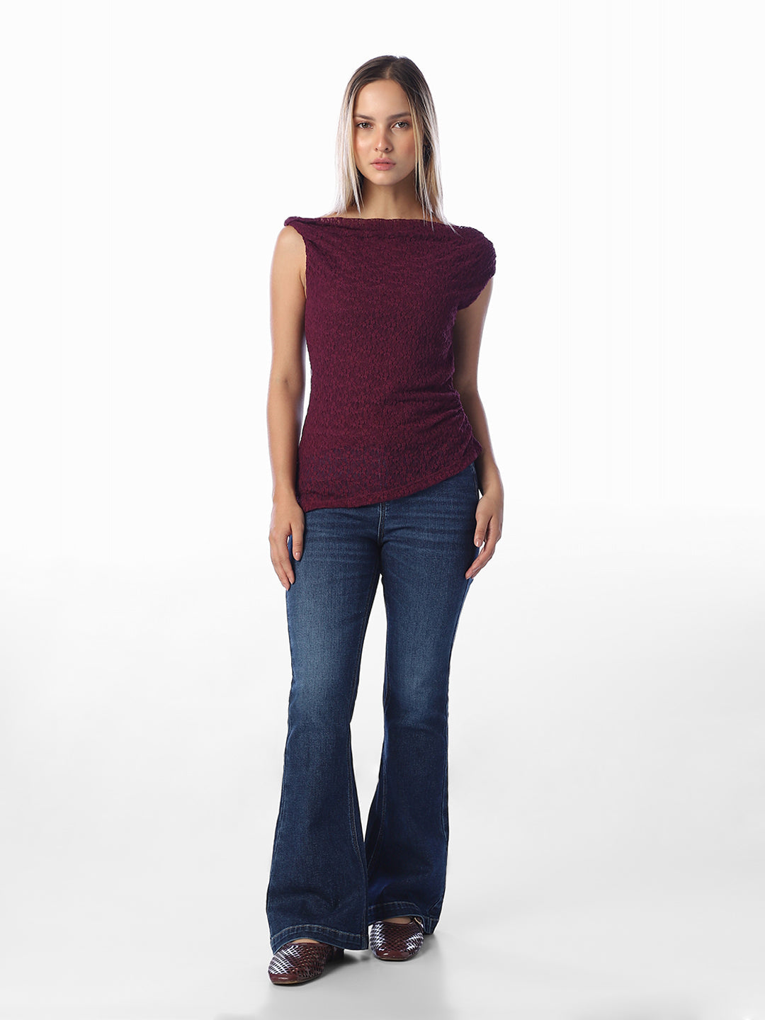 One Shoulder Lace Top