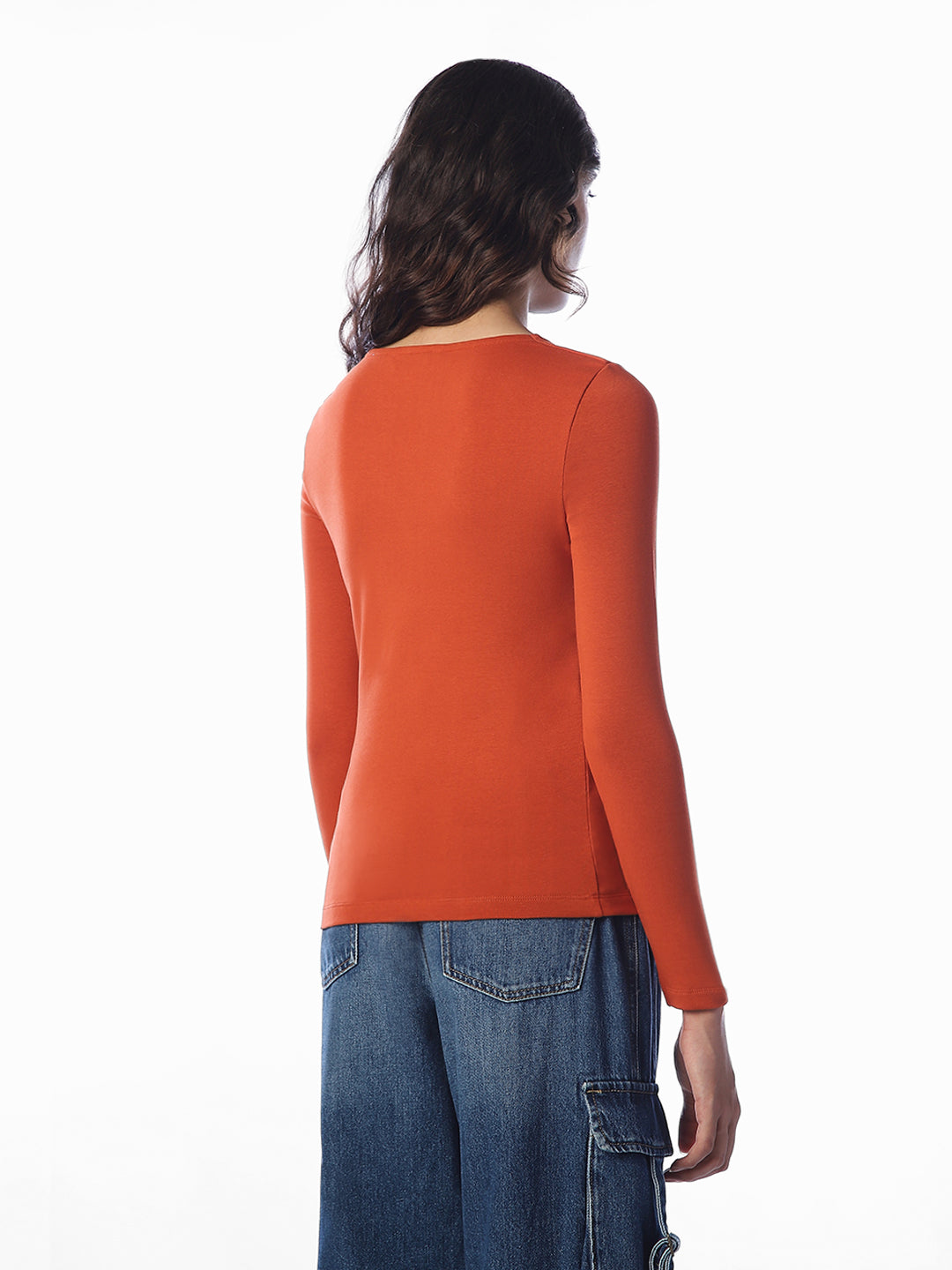 Rust Orange Fitted Top