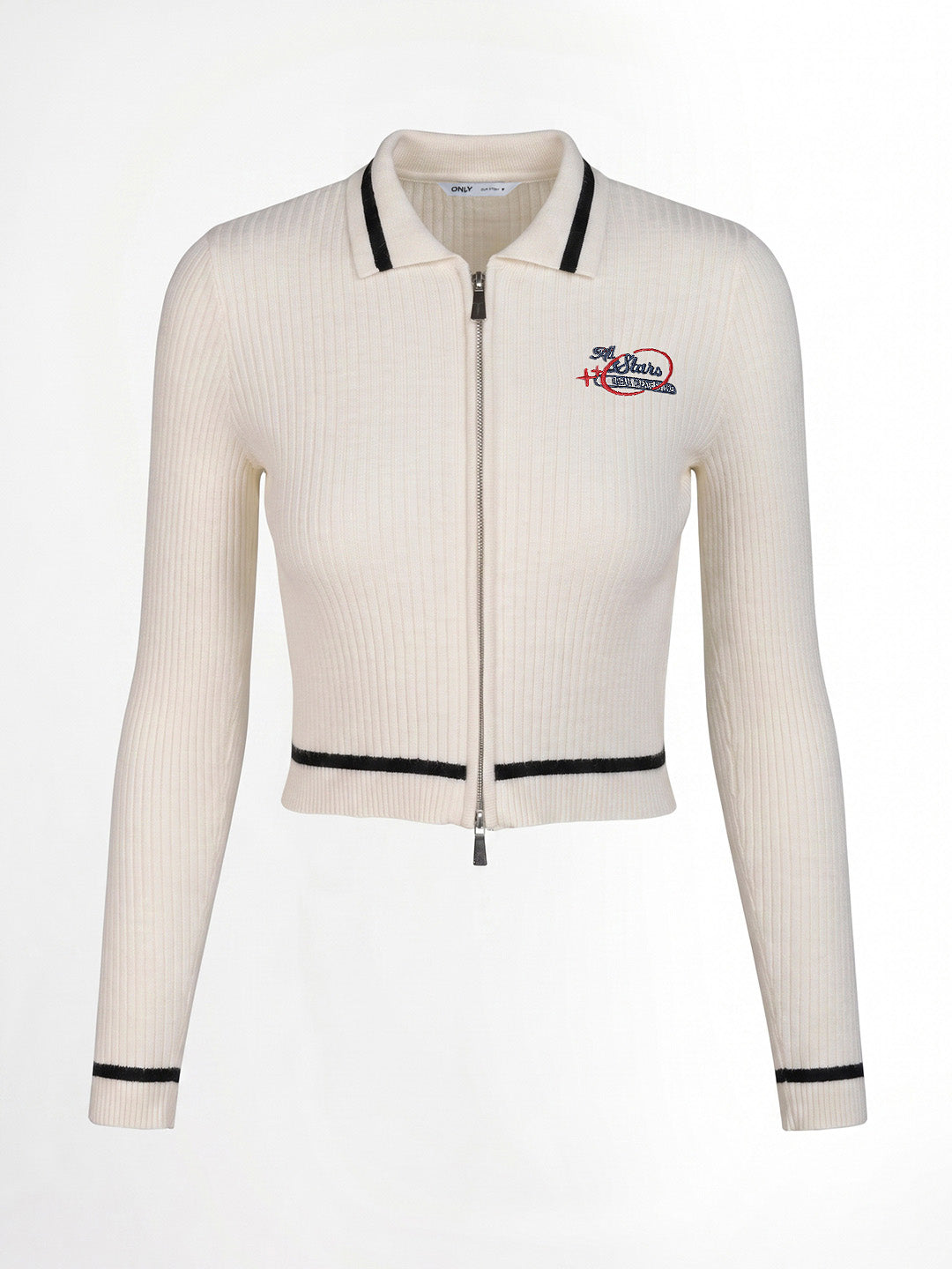 White Contrast Tipping Pullover