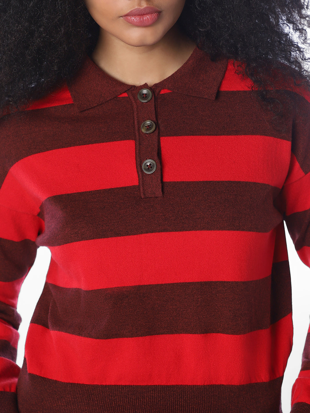 Brown Colourblocked Knitted Polo