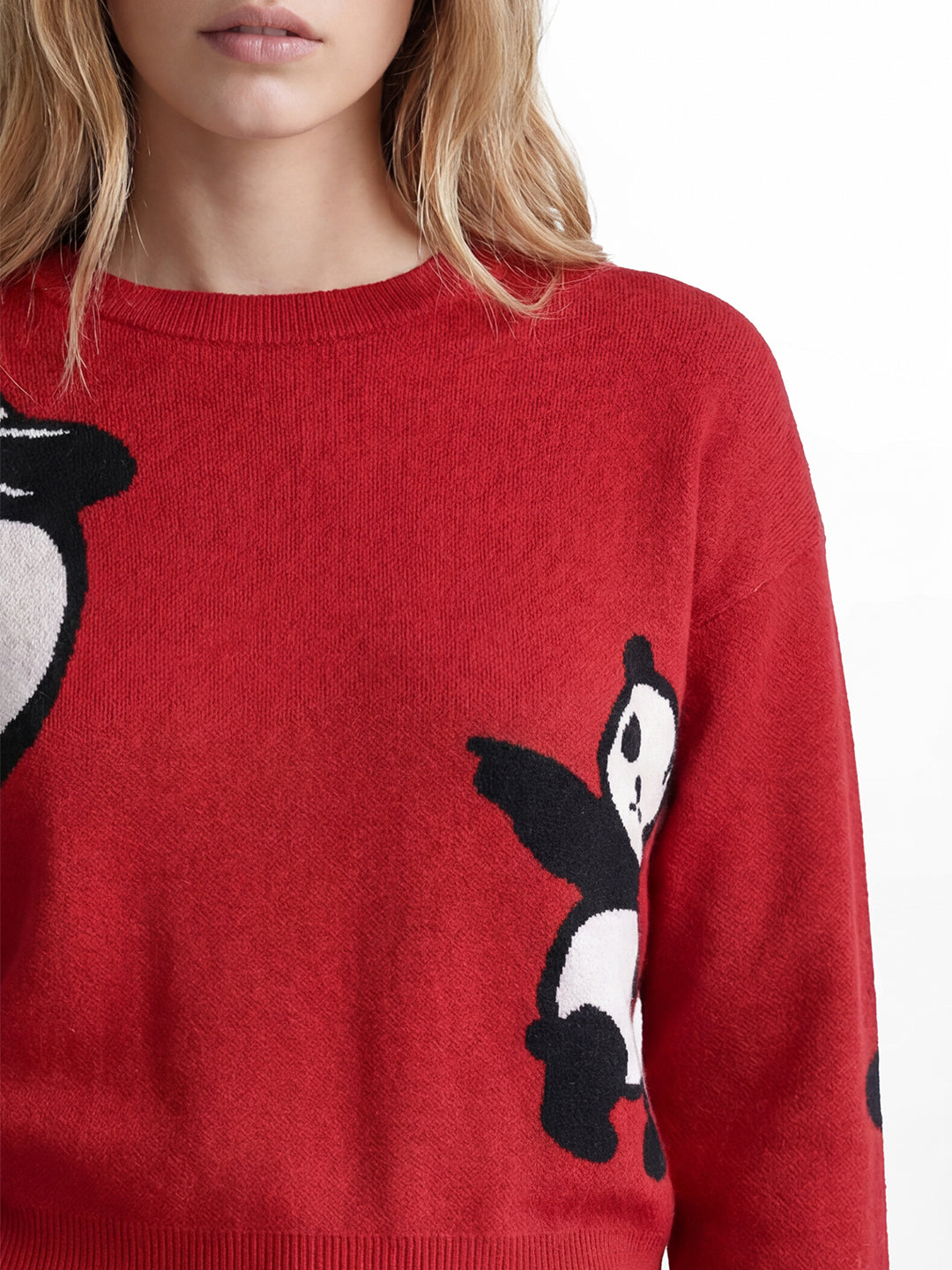 Red Panda Print Pullover